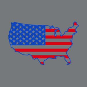 USA Map (Red Royal) - Unisex Premium Fleece Crew Sweatshirt Design