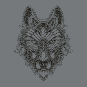 Tribal Wolf (Black) - Unisex Premium Fleece Crew Sweatshirt Design