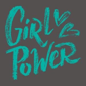 Girl Power Aqua - Women's Premium Cotton Slim Fit T-SHirt Design